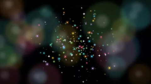 Glitter Magic Multicolor Particles Liquid Bokeh Background Stock Footage 344056489