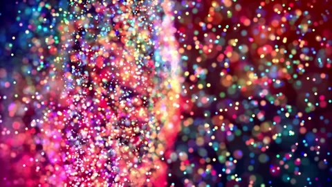 Glitter magic multicolored particles fly and glow in viscous liquid with amazing Stock Footage 130178889