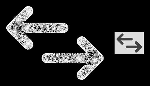 Glitter Net Mesh Exchange Arrows with Glare Spots Stock Illustration
