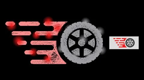 Glitter Network Mesh Tire Wheel with Lightspots Illustration