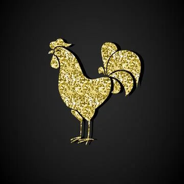 Glitter New Year Rooster Stock Illustration