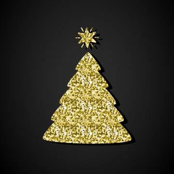 Glitter New Year Tree Stock Illustration