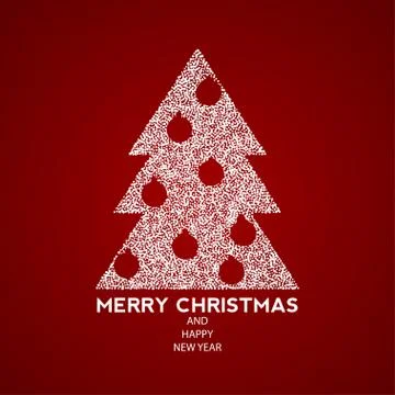 Glitter New Year Tree, template for your design Stock Illustration