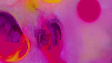 Glitter paint bubbles ink water mix color drops Stock Footage 275004737