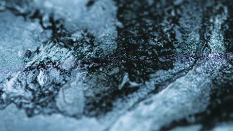 Glitter paint flow acrylic fluid black silver ink Stock Footage 277157367