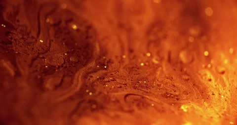 Glitter paint flow molten gold texture fluid leak Stock Footage 196158477
