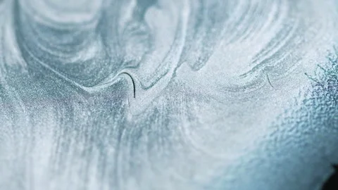 Glitter paint spill liquid silver texture gray ink Stock Footage 278202045