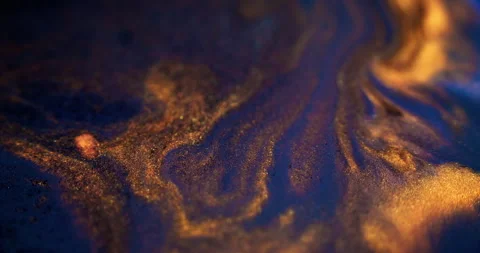 Glitter paint wave emulsion splash blue golden mix Stock-Footage 276839600