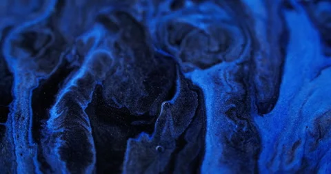 Glitter paint wave sparkling emulsion blue drip Stock Footage 276874032