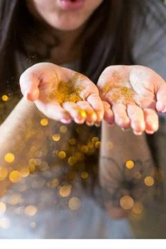 Glitter on the palms 41 Stock Photos