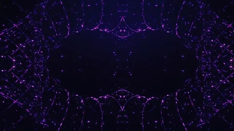 Glitter pink stars particles with moving neon lights Stock Footage 260181069