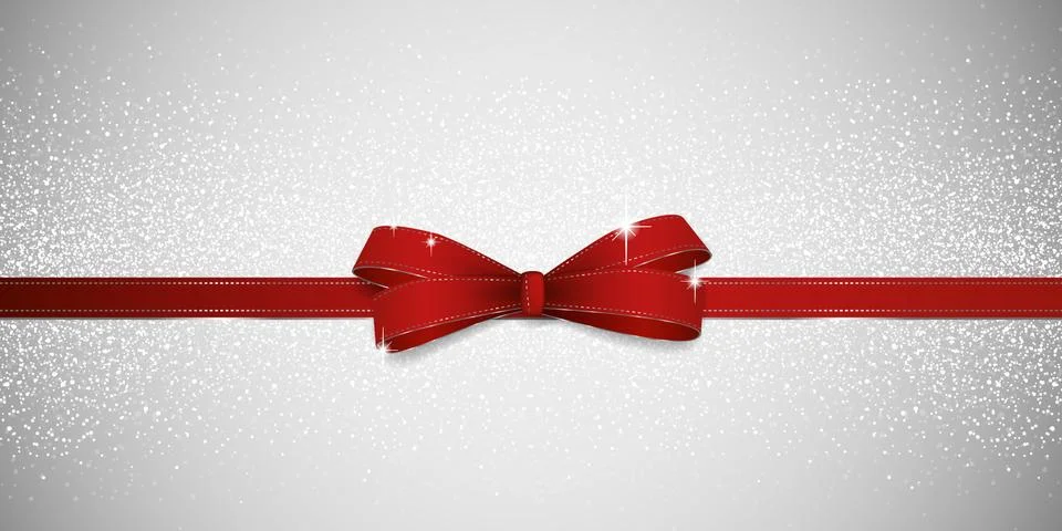 Glitter red bow background Stock Illustration