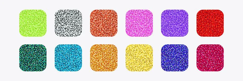 Glitter seamless pattern set, Shiny seamless colorful backgrounds with shimmer Stock Illustration