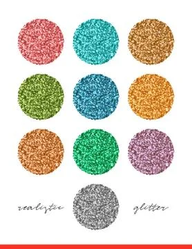 Glitter set of colorful texture for design elements. Stock Illustration