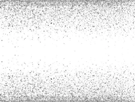 Glitter silver border isolated on white background. Luxury glitter decoration Stock Illustration