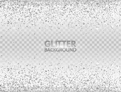 Glitter silver frame with space for text. Luxury glitter decoration. Silver s Stock Illustration