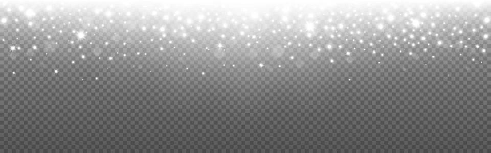Glitter silver on transparent backdrop. Glowing lights effect with rays. Shiny Stock-Illustration