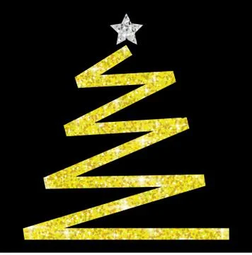 Glitter simple Christmas tree in vector format. Stock Illustration