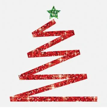 Glitter simple Christmas tree in vector format. Stock Illustration