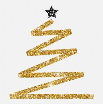 Glitter simple Christmas tree in vector format. Stock Illustration