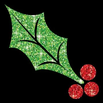Glitter simple holly leaf in vector format. イラスト素材