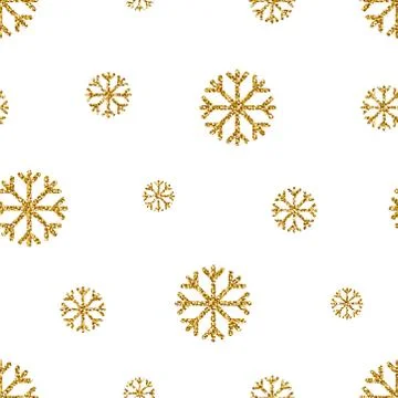 Glitter snowflake seamless pattern Stock Illustration