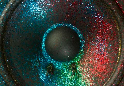 Glitter on speaker Stock Photos