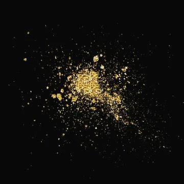 Glitter splash isolated on black backround. Vector. Ilustración de archivo
