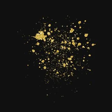 Glitter splash isolated on black backround. Vector. Stock Illustration