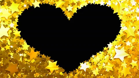 Glitter Star Frame 3 Hs Gold 4k Stock Footage 104754868
