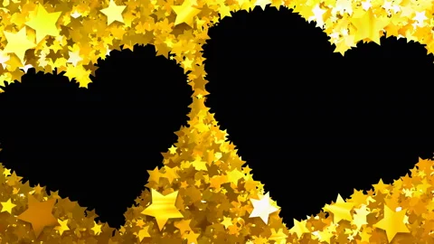 Glitter Star Frame 3 Ws Gold 4k Stock Footage 104755899