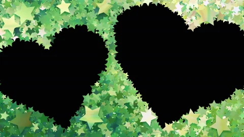 Glitter Star Frame 3 Ws Green 4k Stock Footage 104756280