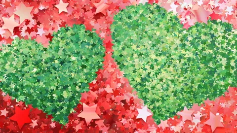 Glitter Star Frame 4 Ws Red 4k Stock Footage 104947115