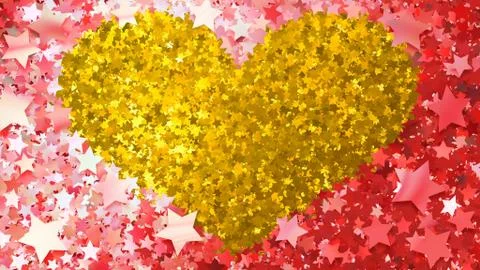 Glitter Star Frame background 3D illustration 4 Hs Red 05 Illustrazione stock