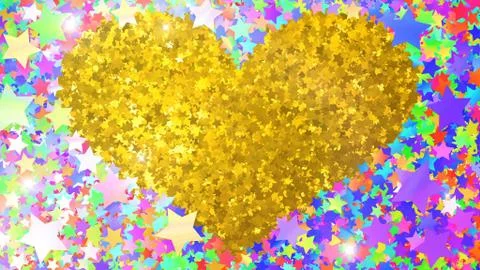 Glitter Star Frame background 3D illustration 4 Hs Colorful Flash 05 Illustrazione stock