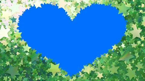 Glitter Star Frame background 3D illustration 5 Hs Green 14 Stock Illustration