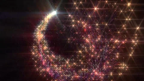 Glitter Stars Circular Motion Background Video stock 276387206