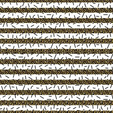 Glitter stripes and black thin particles seamless pattern. Illustrazione stock