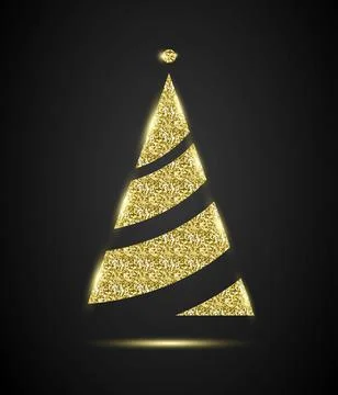 Glitter Stylish New Year Tree Stock Illustration