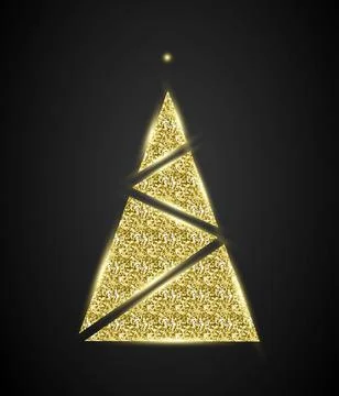 Glitter Stylish New Year Tree Stock Illustration