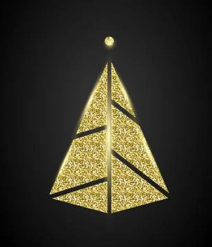 Glitter Stylish New Year Tree Stock Illustration
