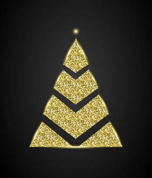 Glitter Stylish New Year Tree Stock Illustration