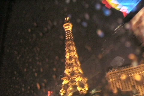 Glitter Tower Raindrops at Vegas Video stock 149866