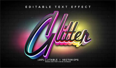Glitter vector text effect with modern style design Stock Illustration