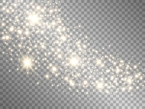 Glitter wave with light effect. Sparkling trail with shining stars and stardust Stock Illustration