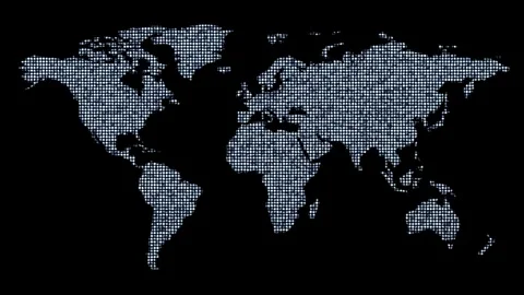 Glitter World Map Loop Stock Footage 333412543