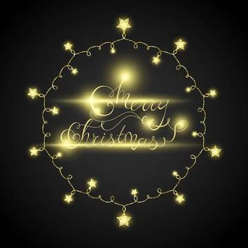 Glitter Xmas Lettering Stock Illustration