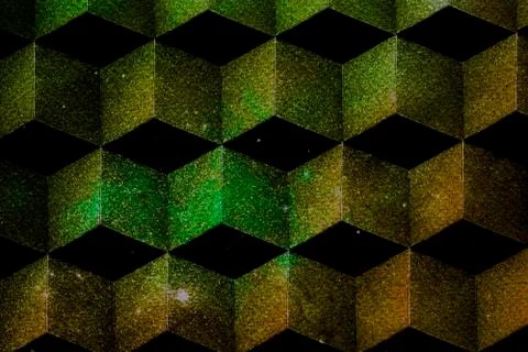 Glittered and sparkling 3d square boxes patterned, illustrative wallpaper Stock Illustration