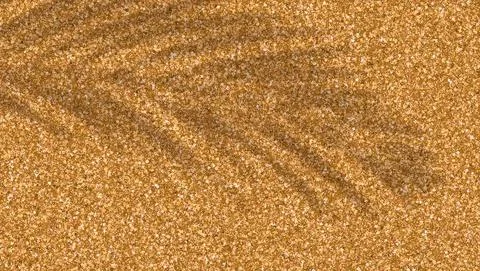 Glittering background for product display. Shadow of palm leaf on golden Stock Illustration