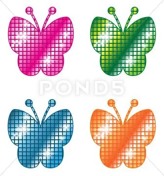 Glittering Butterflies Stock Illustration